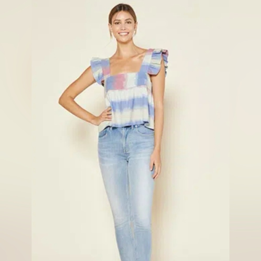 Outerknown Multicolor Ruffle Sleeve Top - Picture 5 of 6